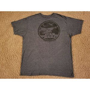 Star Wars The Last Jedi Crew Neck Gray T-Shirt Men's XL Short Sleeve Graphic